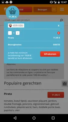 Pizza.be android App screenshot 9