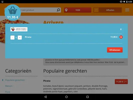 Pizza.be android App screenshot 5