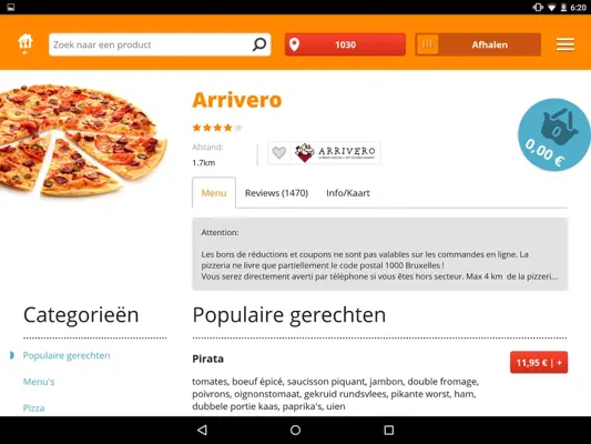 Pizza.be android App screenshot 6